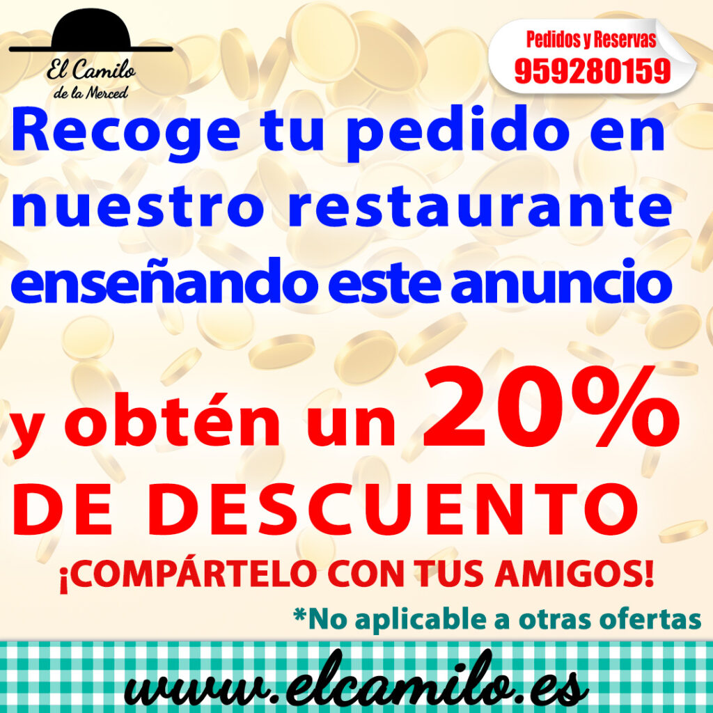 2025_03_13 Recoge en nuestro restaurante 20% de descuento con recogida en el local
